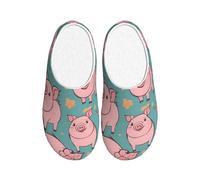 KPXXAQT Pantuflas unisex para adultos con estampado de fondo de cerdo, antibolitas, lavables, para invitados y uso diario