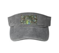 KPXXAQT Sombrero de playa con estampado de pavo real fresco con cierre de hebilla ajustable, clásico, a la moda, casual, para hombres y mujeres, gris, Talla única