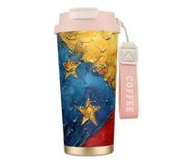 KPXXAQT Taza de acero inoxidable con estampado de bandera de Venezuela, para café, viajes, oficina, aventuras al aire libre, taza de viaje