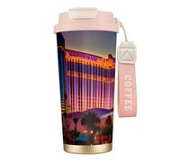 KPXXAQT Taza de acero inoxidable con impresión de Las Vegas Sunset 1 para café, viajes, oficina, aventuras al aire libre, taza de viaje