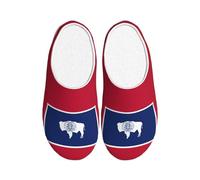 KPXXAQT Wyoming State Flag Print - Pantuflas unisex para adultos, antibolitas, lavables, para uso diario