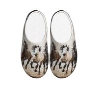 KPXXAQT Zapatillas unisex con estampado artístico de caballos para adultos, antibolitas, lavables, para invitados y uso diario
