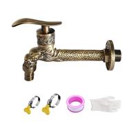 KPYFANTAP Grifo Exterior Pared Vintage, Grifería Antiguo Jardín Decorativo, Grifo Dragón de Mural Rusticos para Fregaderos Lavabo Lavandería Baño Mop Piscina Garden, Mango Largo