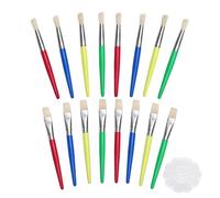 KQDRAVINE 16 Pinceles Pintura y Paleta de 12 Colores, Juego de Pincel Redondo y Pincel Plano para Niños y Niñas, Acuarelas Niños para Pintura Lavable