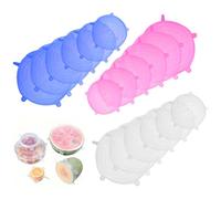 KQDRAVINE 18 Tapas Silicona Ajustables,Cocina Fundas Para Tazones De Silicona, Reutilizable Fundas Protectoras Para Alimentos Tapa Tazas, Boles O Tarros