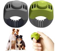KQDRAVINE 2 Clicker para Perros con Anillo 19mm/21mm, Clicker De Adiestramiento En Verde Y Gris, Ideal para Cachorros, Obediencia & Entrenamiento De Refuerzo Positivo