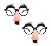 KQDRAVINE 2 Pezzi Occhiali Divertenti Occhiali con Barba e Naso Grosso per Halloween, Scherzi, Feste e Festività