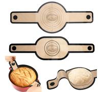 KQDRAVINE 2 Unidades Tapete Silicona Horno para Dutch Oven, Reutilizable Alfombrilla para Pan con Asas Largas