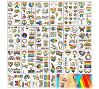 KQDRAVINE 20 tatuajes de arcoíris del orgullo gay, para desfiles, fiestas, mujeres, hombres, celebraciones del orgullo gay, tatuajes temporales LGBT, pegatinas resistentes al agua, pegatinas del