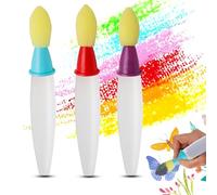 KQDRAVINE 3 PCS Pinceles para tiza de acera, pinceles para niños y adultos juego de pinceles para pintar con tiza de acera para pintar paredes exteriores escribir crear diseños (sin líquido)