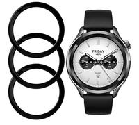 KQDRAVINE 3 Piezas Bisel Negro Compatible con Xiaomi Watch S4/S3, Bisel de Protección de Plástico Resistente Contra Rayones, Golpes y Daños