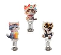 KQDRAVINE 3 Piezas de Gatos Cabezones para el Coche, Figuras Cabezonas Acrílicas en 2D para el Coche, Figuras de Gatos para Decorar Manillares de Bicicleta