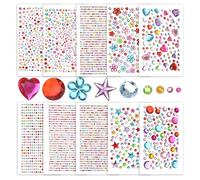 KQDRAVINE 3514 Piezas Pegatinas Diamantes Autoadhesivas, 10 Hojas Brillantes Diamantes Pegatinas, Rhinestone Stickers,para Decoración Manualidades Tarjetas Artesanales Cara Uñas