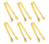 KQDRAVINE 6 Mini Pinzas PequeñAs Para AzúCar, Color Dorado Y Acero Inoxidable, Adecuado Para Cubitos De Hielo, Snacks, Pasteles Y Postres