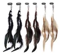 KQDRAVINE 6 piezas de pinzas para el pelo con plumas, adornos indios para el pelo para mujer, adornos bohemios para el pelo, para disfraces de carnaval, cosplay