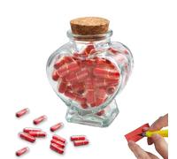 KQDRAVINE Cápsula de Mensaje en Una Botella de Vidrio, Amistad Cápsula Carta Amor Papel Mensaje Kawaii Para el Día de San Valentín Cumpleaños Aniversario Boda