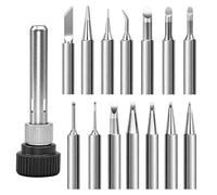 KQDRAVINE Juego de 14 puntas de soldadura 900M, punta de soldadura 900M-T, punta de soldadura con funda de soldadura, punta de soldador de cobre, para estaciones de soldadura, soldadura y estaño