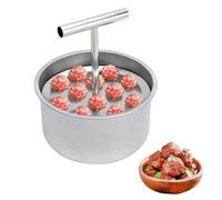 KQDRAVINE Molde para albóndigas de acero inoxidable, 12 agujeros, prensa antiadherente para albóndigas, manual, para albóndigas de carne y camarones, L