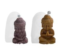 KQDRAVINE Moldes de silicona para fundición de velas, 2 piezas DIY budismo estatua de Buda velas molde de silicona moldes de silicona para velas, molde de velas para hacer velas, artesanía