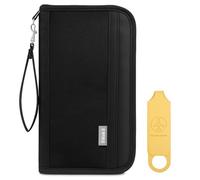 KQDRAVINE Porta Documentos con Etiqueta para Equipaje, Funda para Pasaportes con Bloqueador RFID, Portadocumentos Viaje, Passport Wallet, Impermeabile Portadocumenti da Viaggio para Mujeres y Hombres
