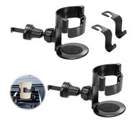 KQDRAVINE Portavasos para Coche de 2 Piezas con Dos Ganchos PequeñOs para Coche, Sujeta Vasos, Posavasos Coche, Portabotellas para Cenicero Coche, Taza de Café Y Lata de Bebida