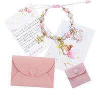 KQDRAVINE Regalo de Hada de los Dientes para Niña, Pulseras Niña, Tarjeta Postal de Hada de los Dientes, Sets de Regalo, Bautizos, Navidad, Regalos para Hija