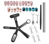 KQDRAVINE Set de Imán Cat Eye 9 Piezas, Imán 6-en-1 Multifunción para Esmalte Cat Eye, Barra Magnética y Lápiz Magnético con Formas de Corazón y Conejo, Herramientas Nail Art Gel Cat Eye