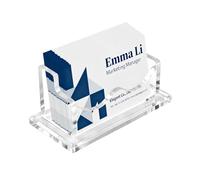 KQDRAVINE Soporte Tarjetas de Visita Acrílico Transparente, Expositor Tarjetas de Visita para Oficina, Mostrador y Recepción, Porta Tarjetas de Visita Estable y Práctico