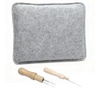 KQDRAVINE Tapis en feutre pour le feutrage à l'aiguille, tapis de feutrage 25 × 20 avec 2 types d'aiguilles à feutrer, feutre à aiguilles pour feutre de laine, gris