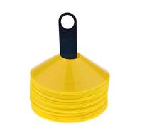 KQFCAZRE 50 Conos de Entrenamiento de Deportiva, de con Forma de Disco, Fabricados en Material PE Elástico, Adecuados para Equipos, Amarillo