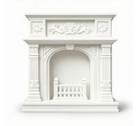 KQFCAZRE Chimenea Casa Muñecas Victoriana Chimenea con Repisa Elegante coración para Coleccionistas, Maquetistas, Dioramas, Blanco