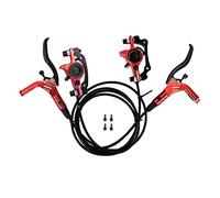 KQFCAZRE Kit de Freno Hidráulico para Bicicleta de 2 Piezas, Pinza de Disco, Palanca de Aleación de Aluminio, Adaptador de de Aceite, Apto para Bicicl, Rojo R Delantero L Trasero
