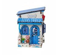 KQFCAZRE Kit DIY Miniature Bookcase Scene Mini Escena Tallada Casa Pequeña Marinera en 3D Regalo Sujetalibros para Salón