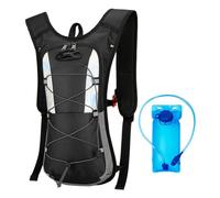 KQFCAZRE Mochila con Bolsa de Agua de 2 litros, Mochila de Hidratación Ligera para Ciclismo de Montaña Y Carreras, Negro