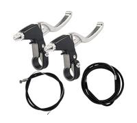 KQFCAZRE Palanca de Freno de Bicicleta, Palancas de Manillar, Kit de Cable de Freno, Accesorios de Pinza, Palanca de Mano Universal de Aleación de Aluminio del, Plata