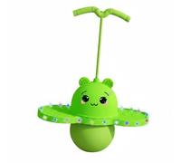 KQFCAZRE Pelota Infantil Pelota de Salto con Mango Antideslizante Pogo Infantil Juguete de Ejercicio Mejora Coordinación y Equilibrio Material PP y PVC, Oso Verde con Luces
