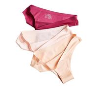 KQISANGM Paquete De 3 Tangas Invisibles para Mujer De Tiro Bajo Sin Costuras Transpirables Cómodas Y Que Absorben La Humedad Ropa Interior De Color Liso Bragas Sexys para Mujer Talla L