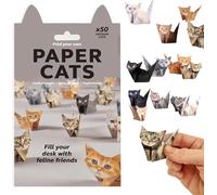 KQLHLHDYZ 50 gatos de papel de origami, actividades divertidas de manualidades, divertidos modelos de gatos de papel 3D, regalo creativo para los amantes de los gatos
