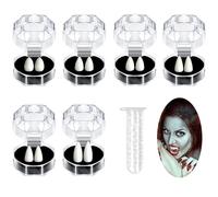 KQLHLHDYZ 6 pares de dientes de vampiro, colmillos de vampiro con almohadillas adhesivas para los dientes, accesorios para fiestas de cosplay, colmillos para fiestas de Halloween, recuerdos