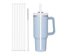 KQOZG 6 Pajitas Reutilizables para Stanley Cup 40/30oz con 1 Cepillo de Limpieza de Tritán (30cm×1cm)