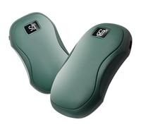 Kqpoinw Calentador de Manos Recargable 2 Piezas, 4000mAh Calienta Manos Eléctrica de Bolsillo Magnético, 3 Niveles de Calor, Calentador Portatil y Reutilizables para Camping, Exteriores, Golf (Verde)