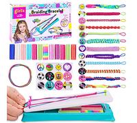 Kqpoinw Kit de manualidades de pulseras de la amistad, kit de pulseras de bricolaje, kit de trenzado artesanal de pulseras de la amistad, kit de anudado para niñas y niños a partir de 5 años