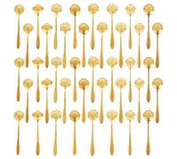 Kquepo 40 Cucharas de Café Doradas de Acero Inoxidable con Forma de, Cucharas de Postre de 5 Pulgadas para Vajilla de Cocina, Cafetería y Bar.