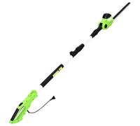 KQWQERT Cortasetos eléctrico 550 W 41 cm barra telescópica podadora | Ángulo de corte ajustable, mango ergonómico, correa de hombro incluida