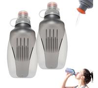 KQWVZ Botella De Agua Deportiva, 2 Pcs Botella Agua de 250 ML, Botella Deportiva con Clip Soporte, Sin BPA, Botella Gimnasio para Colgar Soft Flask Para Running, Senderismo Y Fitness