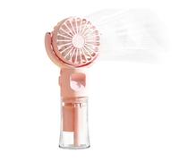 KQYTRBV 2-in-1 Handheld Misting Fan, Portable Battery Operated Personal with Mist, 3 Speeds & 180° Foldable Cooling, USB Rechargeable Mini Water Spray for Travel(Pink)