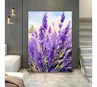 KQZVCU Arte de la pared lavanda flor púrpura hermosa pintura en lienzo decoración del dormitorio cuadros para la decoración de la habitación del hogar 30x50cm sin marco