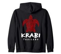 Krabi Tailandia Tribal Sea Turtle Island Beach Design Sudadera con Capucha