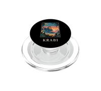 Krabi Tailandia Tropical Coast Sunset Retro Viaje Diseño PopSockets PopGrip para MagSafe