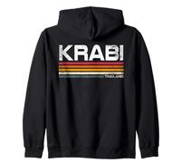 Krabi Tailandia Vintage Retro Viaje Rayas Isla Diseño Sudadera con Capucha